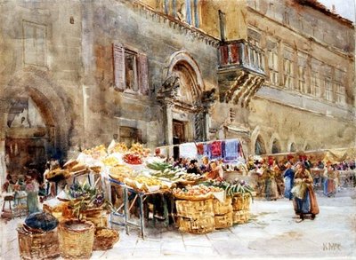 A Nép kapitányának háza előtt, Perugia, 1906 körül (wc) alkotó: Katharine McCracken