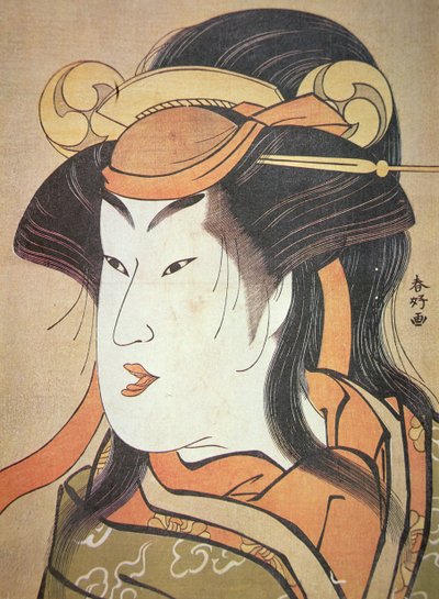 Japán férfi színész feje női szerepben, 1787-88 körül (fatömbnyomat) alkotó: Katsukawa Shuncho