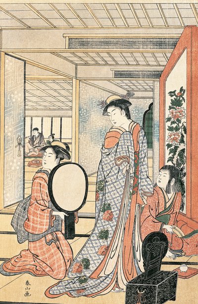 Nő a tükör előtt, Katsukawa Shunsho (1726-1792), Japán, japán civilizáció alkotó: Katsukawa Shuncho