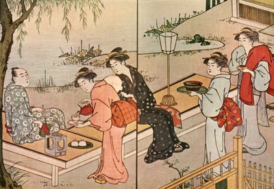 Teát felszolgáló nő, 1790, 1924. alkotó: Katsukawa Shuncho