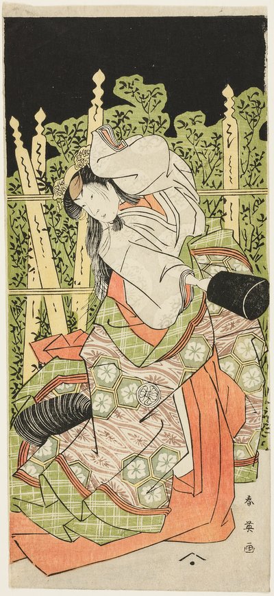Színész Segawa Kikunojô III Lehetséges, mint Ono no Komachi a "Komachi Village" című filmben: Újév a színházban" ("Komachimura shibai no shôgatsu") alkotó: Katsukawa Shun