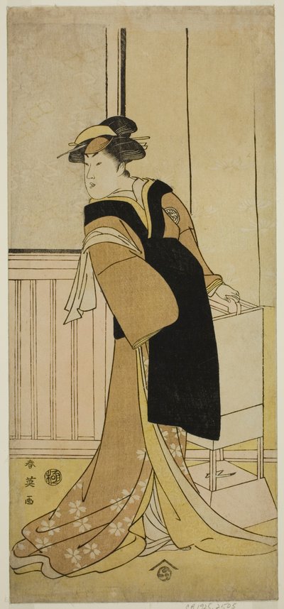 A színész Segawa Kikunojo III mint Otoma () a Sayo no Nakayama Hiiki no Tsurigane () című darabban, amelyet a Nakamura Színházban () adtak elő 1790 tizenegyedik hónapjában (). alkotó: Katsukawa Shun