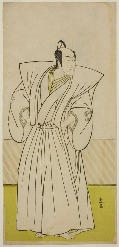 Ichikawa Danjuro V. színész mint Enya Hangan () a Kanadehon Chushin Nagori no Kura () című színdarabban, amelyet a Nakamura Színházban () adtak elő 1780 kilencedik hónapjában (). alkotó: Katsukawa Shunkо̄
