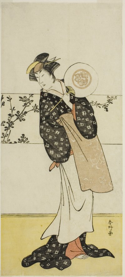 A színész Osagawa Tsuneyo II, valószínűleg mint Misao Gozen, a Chiyo no Hajime Ondo no Seto (Az örökkévalóság kezdetei: Az Ondo-szoros a Seto beltengerben) () című színdarabban, amelyet a Kiri Színházban adtak elő 1785-ben, a hetedik hónap huszonhetedik na alkotó: Katsukawa Shunkо̄