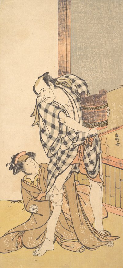 Jelenet a Yoshitsune és az ezer cseresznyefa Yoshitsune... című színdarabból, 1784. 8. vagy 9. hónap. alkotó: Katsukawa Shunko