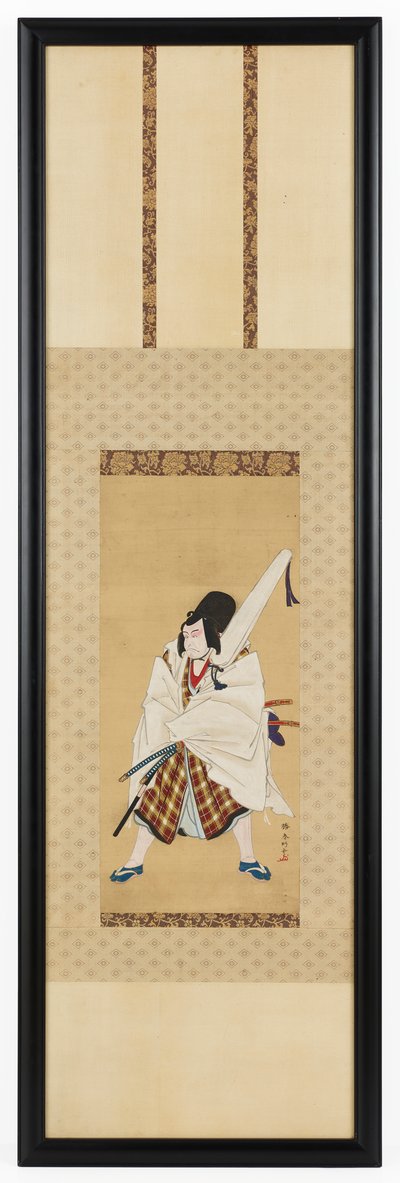A színész Ichikawa Ebizo III mint Matsuomaru a Sugawara és a kalligráfia titkai című darabban, 18. alkotó: Katsukawa Shunko