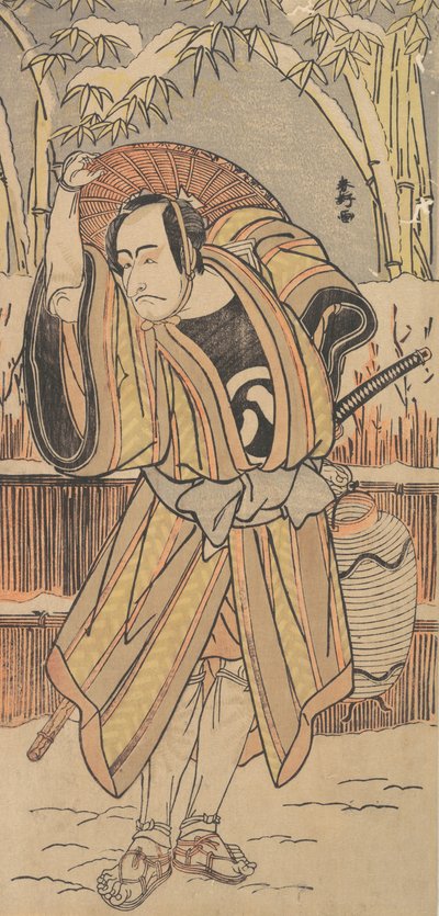 Az ötödik Ichikawa Danjuro, mint férfi téli ruházatban, 1788-ban. alkotó: Katsukawa Shunko