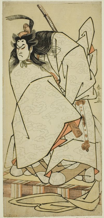 Onoe Matsusuke I színész Ashikaga Takauji szerepében a Kumoi no Hana Yoshino no Wakamusha című darabban, a Nakamura Színházban a tizenegyedik hónapban, 1786 alkotó: Katsukawa Shunsen