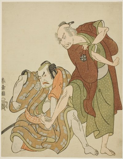Giheiji és veje, Danshichi Kurobei szerepét játszó színészek alkotó: Katsukawa Shunsho