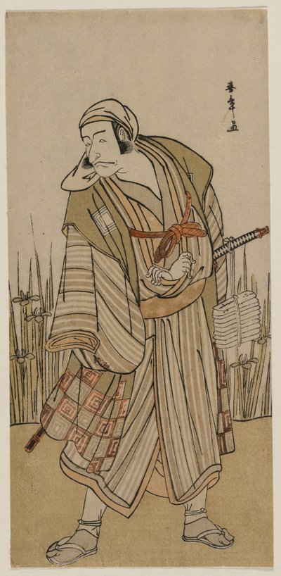 Ichikawa Danjuro V, mint utazó egy csomó írisz mellett alkotó: Katsukawa Shunsho