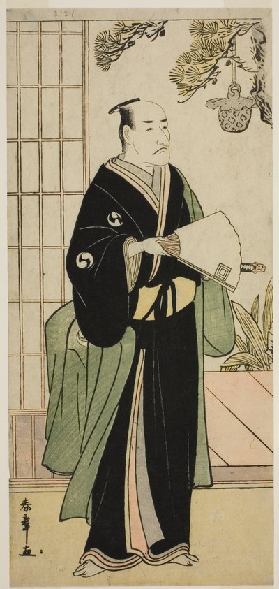 Ichikawa Danjuro V színész Oboshi Yuranosuke szerepében a Kanadehon Chushingura című darabban, a Nakamura Színházban az Ötödik hónapban, 1783 alkotó: Katsukawa Shunsho