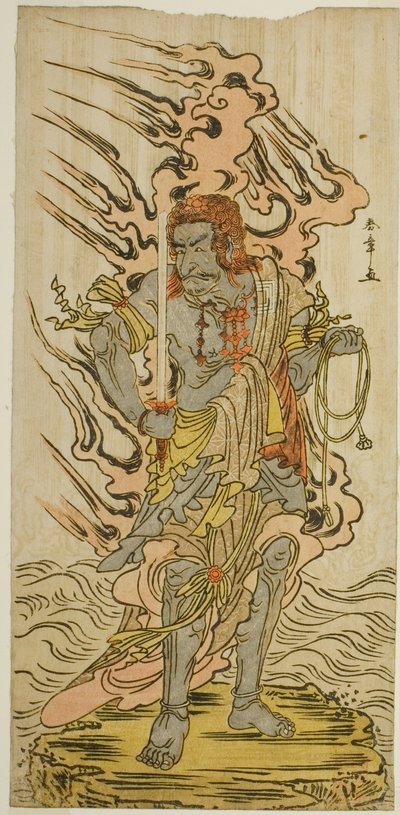 A színész Ichikawa Danjuro V Fudo Myoo kőképe a Kitekaeru Nishiki no Wakayaka című darabban, a Nakamura Színházban a tizenegyedik hónapban, 1780 alkotó: Katsukawa Shunsho