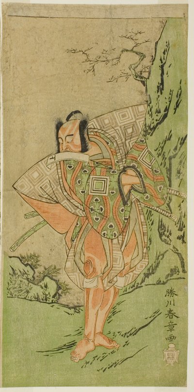 The Actor Ichikawa Danzo III as I no Hayata Tadazumi in the Play Nue no Mori Ichiyo no Mato, Performed at the Nakamura Theater in the Eleventh Month, 1770 alkotó: Katsukawa Shunsho