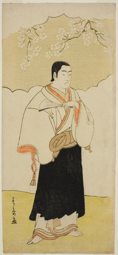 Ichikawa Monnosuke II Monk Renseibo szerepében a Hatsumombi Kuruwa Soga című darabban, amelyet a Nakamura Színházban mutattak be a harmadik hónapban, alkotó: Katsukawa Shunsho