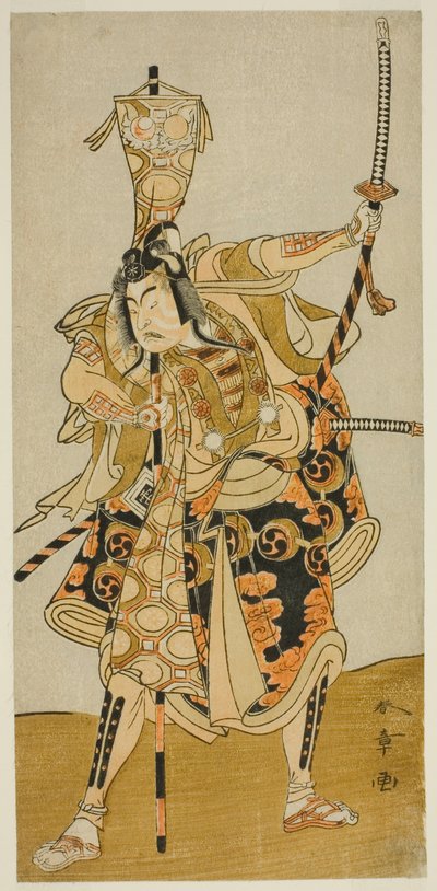Tee Ac and r Ichikawa Raizo I mint Murakami Seki Ogi Yoshiteru Tag Tee Pay Armor Shrimp Shinozuka, Perfor Med At Te Nakamura Tee Member Te Eventh Gate, 1772 alkotó: Katsukawa Shunsho