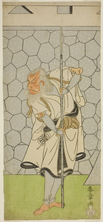 Tea Ac és r Matsumoto Kounhaku Good As Kikuchi Hyogo Nari Kage Tag Te Pay Revenge Ju Koen Kagami, fellép a Te Nakamura Teee Member Te xth Gate th, 1770-ben alkotó: Katsukawa Shunsho