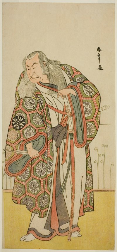 I. Nakamura Nakazo színész a kardmester Takuma Genryu (?) szerepében az Edo no Fuji Wakayagi Soga (?) színdarabban, amelyet a Nakamura Színházban (?) mutattak be az első hónapban, 1789 (?) alkotó: Katsukawa Shunsho