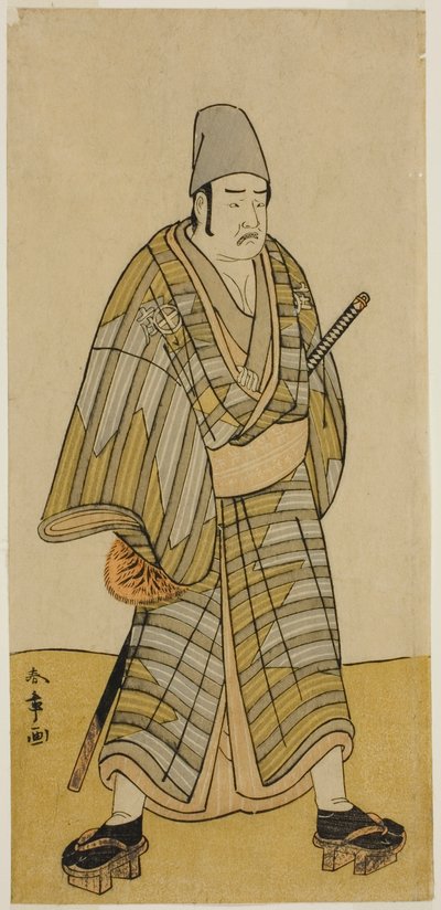 III. Otani Hiroemon színész Gokumon Shobei szerepében a Sugata no Hana Kurofune Zukin színdarabban, a Morita Színházban a Kilencedik hónapban, 1774 alkotó: Katsukawa Shunsho