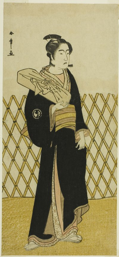 A színész, Sawamura Sojuro III, mint a fodrász Jirokichi a Shida Choja-bashira színdarabban, a Nakamura Színházban a nyolcadik hónapban, 1781 alkotó: Katsukawa Shunsho