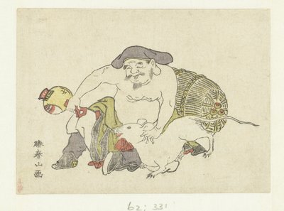 Daikoku és patkánya alkotó: Katsukawa Shunzan