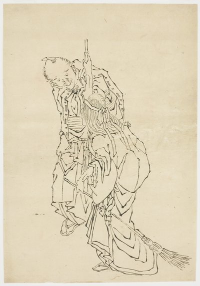 Jo and Uba; Theme of Takasago, ca. 1815-1849 (ink on paper) alkotó: Katsushika (school of) Hokusai