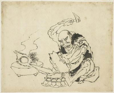 Zen szerzetes égő Buddha képe (T