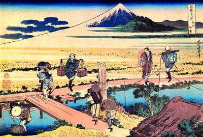 36 vues du Mont Fuji, Japon: vue de Nakahara dans la province Sagami, Japon - Estampe de Katsushika Hokusai (1760-1849) (ecole ukiyo-e) 1830-1833 Állami A Puskin Szépművészeti Múzeum, Moszkva alkotó: Katsushika Hokusai