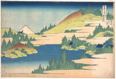 36 vues du Mont Fuji, Japon : vue du lac Hakone, Sagani tartomány, Japon - Estampe de Katsushika Hokusai (1760-1849) (ecole ukiyo-e) 1830-1833 Állami Puskin Szépművészeti Múzeum, Moszkva alkotó: Katsushika Hokusai