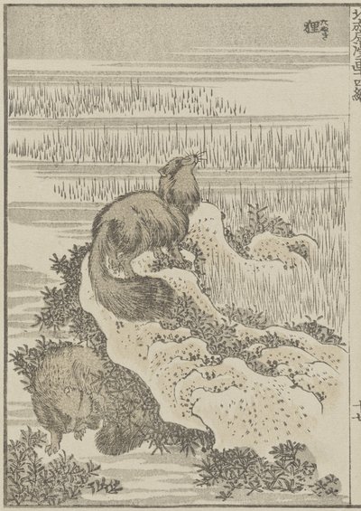 Borz, c. 1840 (fanyomat) alkotó: Katsushika Hokusai