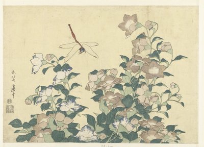 Léggömb harang és szitakötő alkotó: Katsushika Hokusai