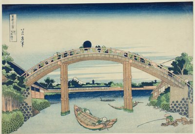 10 000 jen alatt B menedzser Fukagawa (Fukagawa 10 000 Yen híd) a "Tierty x Views Of Mount Fuji (Fugaku Usaju Rokukei)" sorozatból alkotó: Katsushika Hokusai