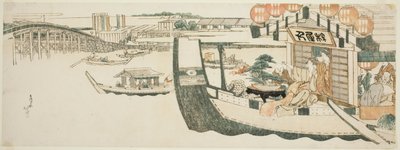 Csónakázó bulik a Sumida folyón alkotó: Katsushika Hokusai