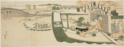Csónakázó bulik a Sumida folyón alkotó: Katsushika Hokusai