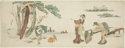 Fiú elenged egy sárkányt alkotó: Katsushika Hokusai