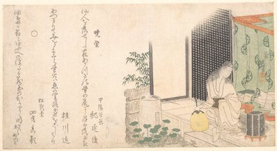 Tűzfényes ketrec nyári hajnalon alkotó: Katsushika Hokusai