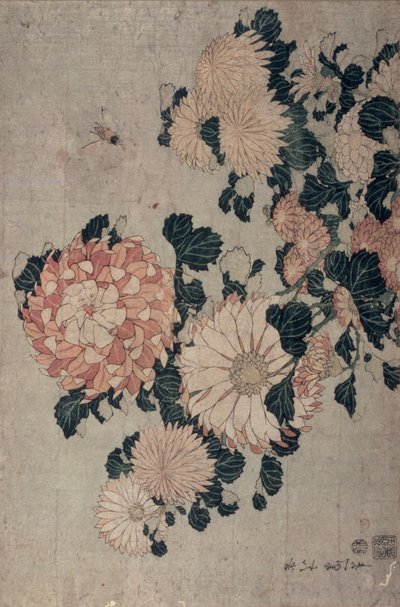 Krizantém (színes fatömb) alkotó: Katsushika Hokusai