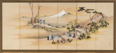 Vidéki jelenetek és a Fudzsi-hegy, a pár egyike, Edo-korszak, kb. 1830-1832. alkotó: Katsushika Hokusai
