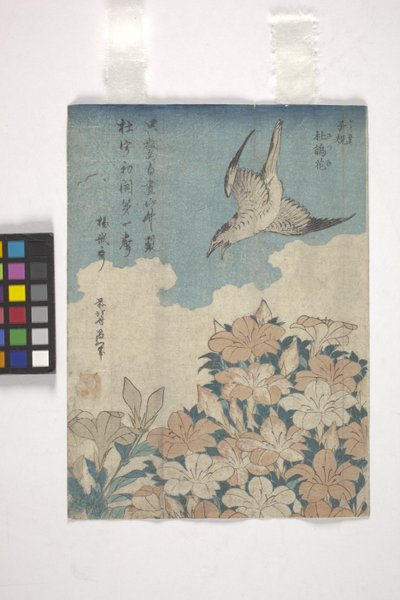 Kakukk és azálea (színes fametszet) alkotó: Katsushika Hokusai