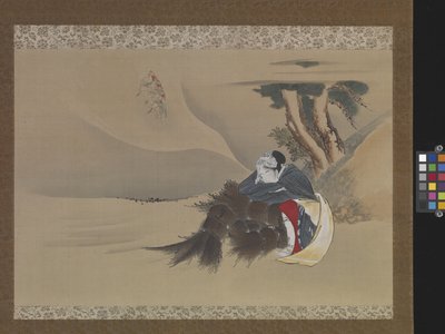Dream Of The Rush Gatherer (tinta, színek selyemen) alkotó: Katsushika Hokusai
