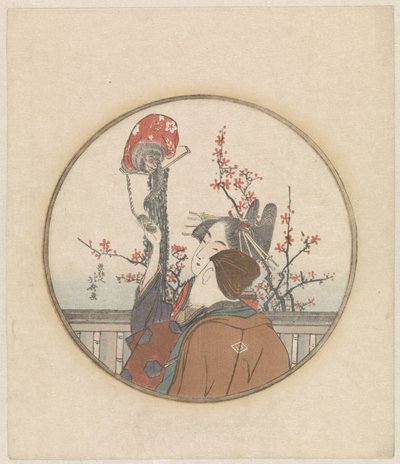 Pár majom és virág ág alkotó: Katsushika Hokusai