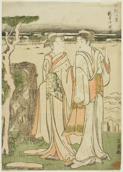 Esti harangszó a Mii templomban alkotó: Katsushika Hokusai
