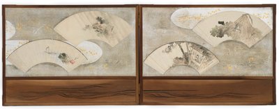 Négy legyezőfestmény egy képernyőre szerelve... alkotó: Katsushika Hokusai