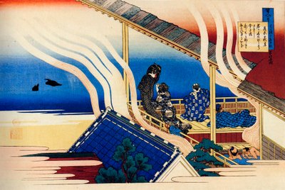 A Száz költő száz versei sorozatból: Fujiwara no Yoshitaka, c1830. alkotó: Katsushika Hokusai