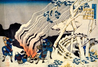 A Száz költő száz versei sorozatból: Minamoto no Muneyuki, c1830. alkotó: Katsushika Hokusai