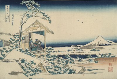 Fuji Koishikawából egy havas reggelen, a Harminchat kilátás a Fudzsi-hegyre sorozatból alkotó: Katsushika Hokusai