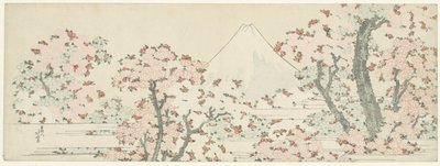 Fuji a cseresznyevirág fölött, 1800-1805 körül (fametszet) alkotó: Katsushika Hokusai