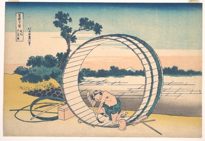 Fujimigahara az Owari tartományban (Bishū Fujimigahara), a „A Fuji-hegy harminchat látképe” (Fugaku sanjūrokkei) című sorozatból alkotó: Katsushika Hokusai