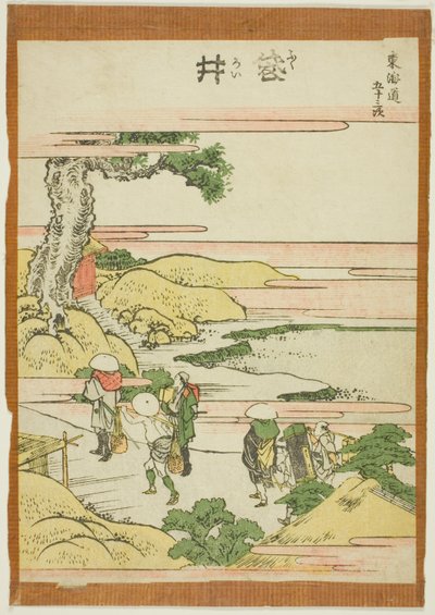 Fukoroi, a "Tokaido ötvenhárom állomása (Tokaido gojusan tsugi)" sorozatból alkotó: Katsushika Hokusai