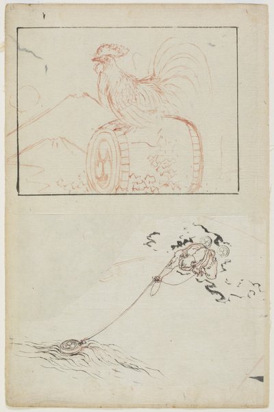 Mennydörgés istene és dobja alkotó: Katsushika Hokusai