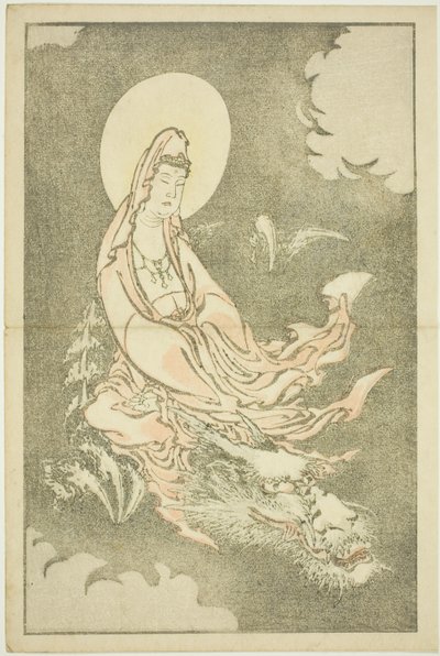 Sárkánylovagló istennő, Hokusai valósághű festményeinek képeskönyvéből (Hokusai shashin gafu) alkotó: Katsushika Hokusai